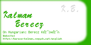 kalman berecz business card